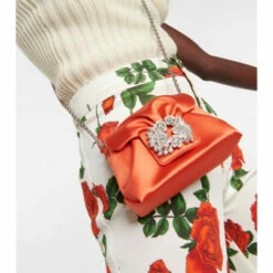 Roger Vivier Bouquet Embellished Satin Shoulder Bag