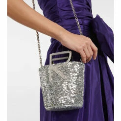 Roger Vivier RV Strass Mini Embellished Bucket Bag