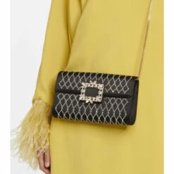 Roger Vivier Envelope Embellished Satin Clutch
