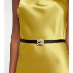 Roger Vivier Bouquet Embellished Leather Belt