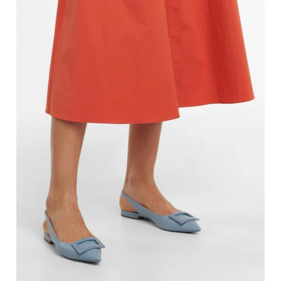 Roger Vivier Gommettine Leather Slingback Flats - Image 3