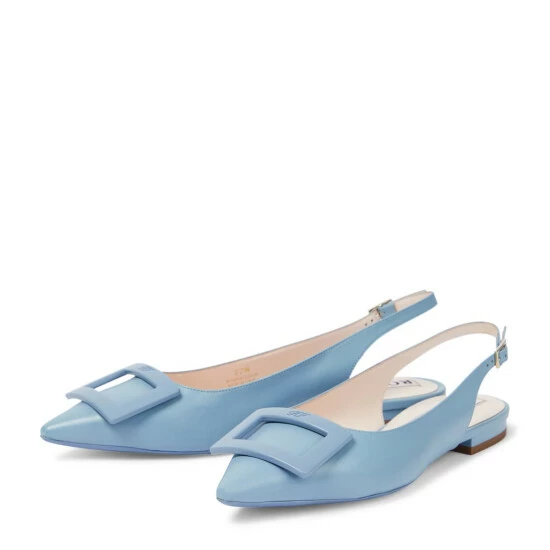 Roger Vivier Gommettine Leather Slingback Flats - Image 4