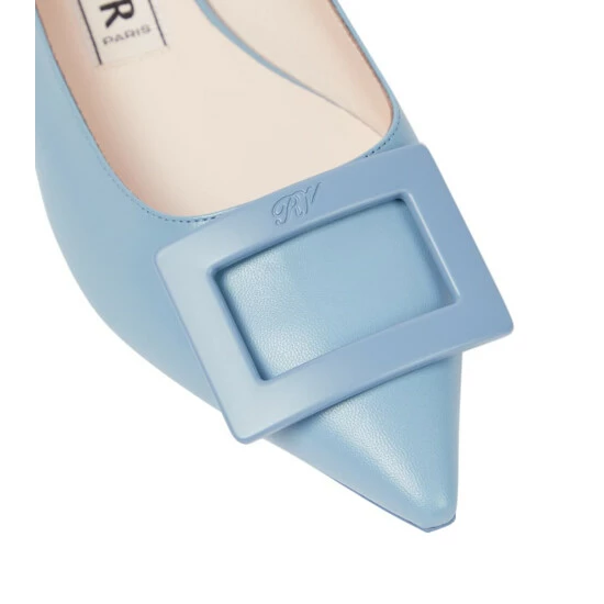 Roger Vivier Gommettine Leather Slingback Flats - Image 5