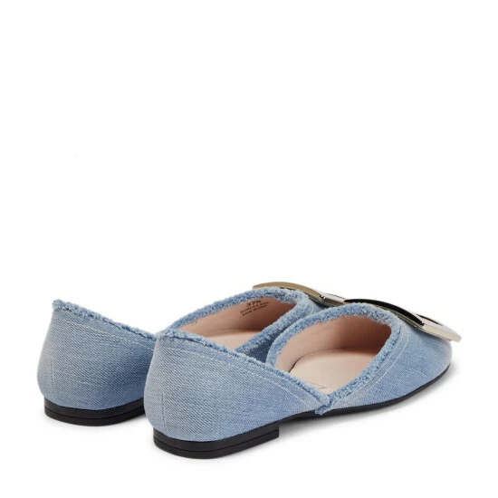 Roger Vivier D'Orsay Denim Ballet Flats - Image 2