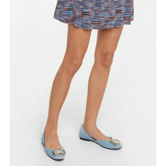 Roger Vivier D'Orsay Denim Ballet Flats - Image 3