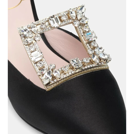 Roger Vivier RV Broche Embellished Satin Mules - Image 5