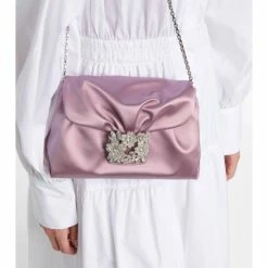 Roger Vivier RV Bouquet Satin Shoulder Bag