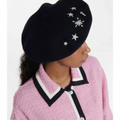 Roger Vivier Constellation Embellished Felt Beret