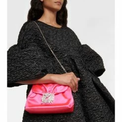 Roger Vivier Bouquet Embellished Satin Shoulder Bag