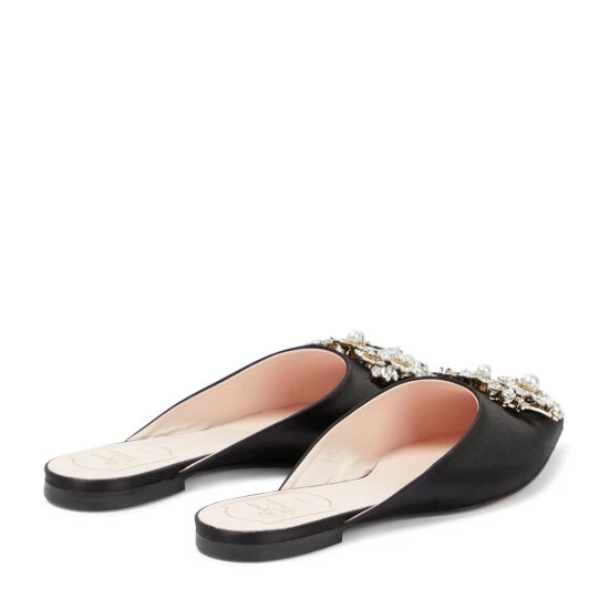 Roger Vivier RV Bouquet Embellished Satin Slippers - Image 2