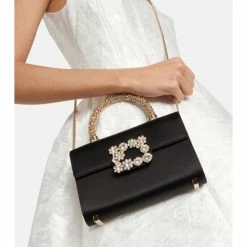 Roger Vivier Jewel Mini Embellished Satin Tote
