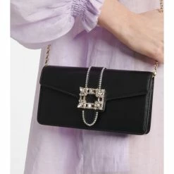 Roger Vivier Miss Vivier Embellished Leather Shoulder Bag