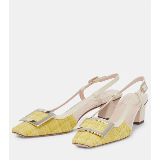 Roger Vivier Belle Vivier Tweed Slingback Pumps - Image 4