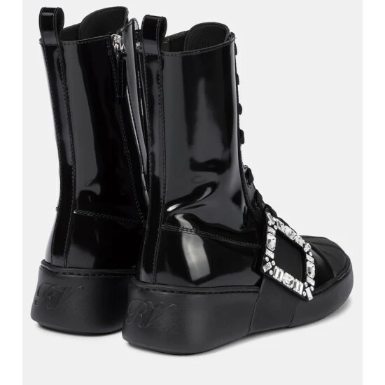 Roger Vivier Viv' Skate Patent Leather Ankle Boots - Image 2