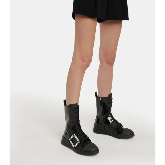 Roger Vivier Viv' Skate Patent Leather Ankle Boots - Image 3