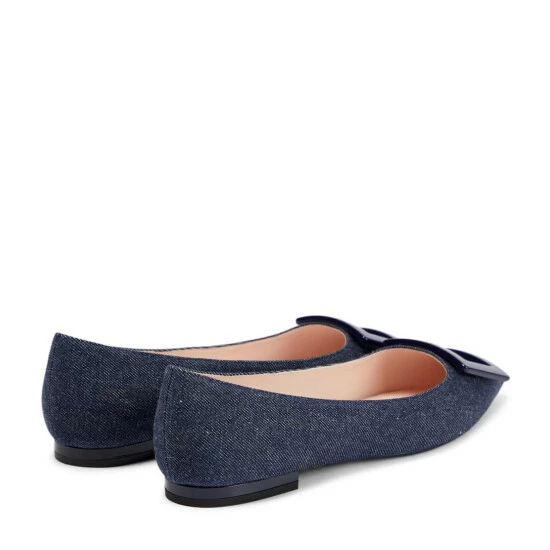 Roger Vivier Gommettine Ball Denim Ballet Flats - Image 2
