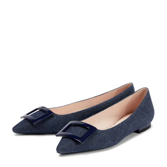 Roger Vivier Gommettine Ball Denim Ballet Flats - Image 4