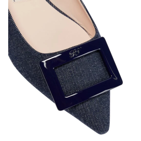 Roger Vivier Gommettine Ball Denim Ballet Flats - Image 5