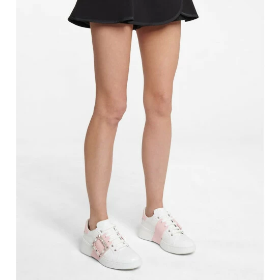 Roger Vivier Viv' Skate Leather Sneakers - Image 3