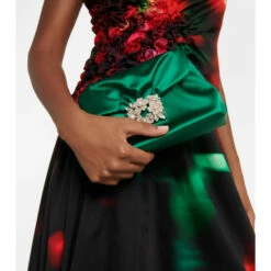 Roger Vivier Bouquet Embellished Satin Shoulder Bag