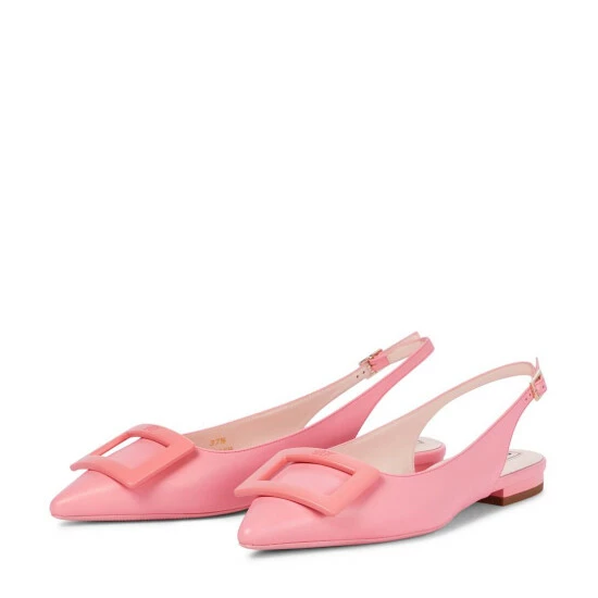 Roger Vivier Gommetine Leather Slingback Flats - Image 4