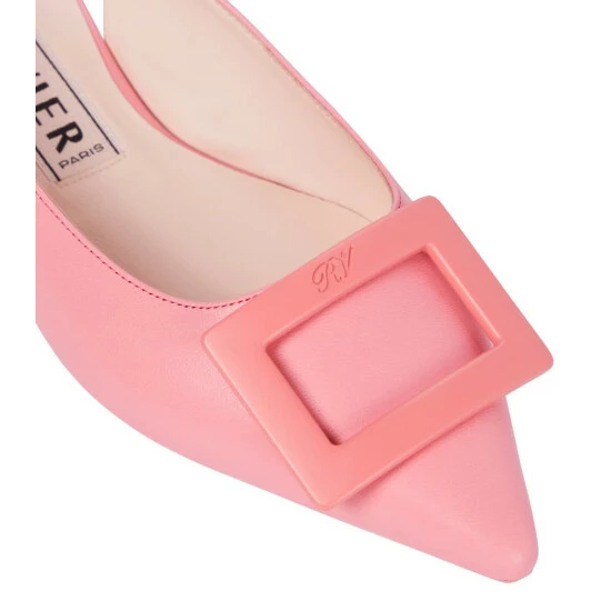 Roger Vivier Gommetine Leather Slingback Flats - Image 5