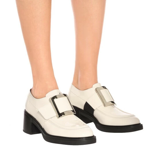 Roger Vivier Viv' Rangers Leather Loafer Pumps - Image 4