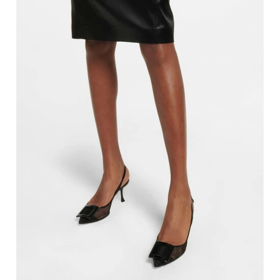 Roger Vivier Viv' In The City Net Slingback Pumps - Image 3