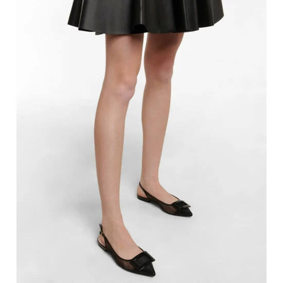Roger Vivier Gommettine Mesh Slingback Flats - Image 3